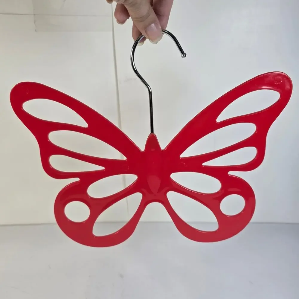 Butterfly Scarf Belt Tie Hanger Red Plastic Closet Organizer Accessory Holder